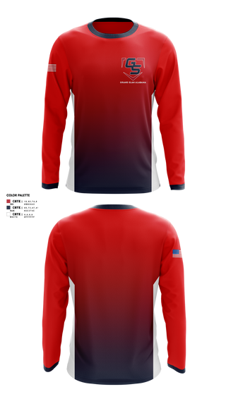 Long Sleeve Performance Shirt, Grand Slam Alabama, Baseball, Teamtime, Team time, sublimation, custom sports apparel, team uniforms, spirit wear, spiritwear, sports uniforms, custom shirts, team store, custom team store, fundraiser sports, apparel fundraiser