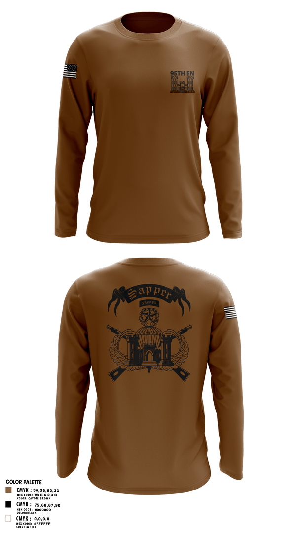 Long Sleeve Performance Shirt, 95TH EN, Army, Teamtime, Team time, sublimation, custom sports apparel, team uniforms, spirit wear, spiritwear, sports uniforms, custom shirts, team store, custom team store, fundraiser sports, apparel fundraiser