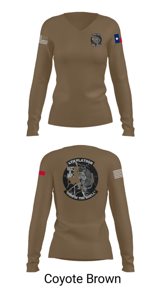 Women's Long Sleeve Vneck Shirt, 90th ASB B co 4Th Platoon, Army, Teamtime, Team time, sublimation, custom sports apparel, team uniforms, spirit wear, spiritwear, sports uniforms, custom shirts, team store, custom team store, fundraiser sports, apparel fundraiser