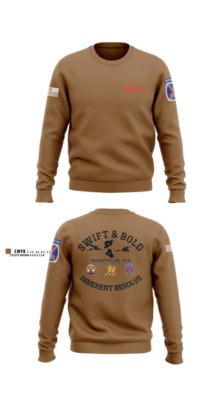 Crew Neck Sweatshirt, Bravo bulls3-6 fa, Army, Teamtime, Team time, sublimation, custom sports apparel, team uniforms, spirit wear, spiritwear, sports uniforms, custom shirts, team store, custom team store, fundraiser sports, apparel fundraiser