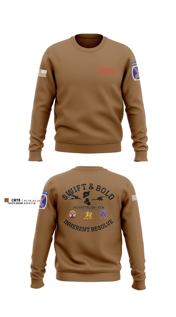 Crew Neck Sweatshirt, Bravo bulls3-6 fa, Army, Teamtime, Team time, sublimation, custom sports apparel, team uniforms, spirit wear, spiritwear, sports uniforms, custom shirts, team store, custom team store, fundraiser sports, apparel fundraiser