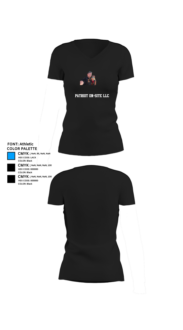 Womens Short Sleeve Vneck Shirt, Patriot On-Site LLC, , Teamtime, Team time, sublimation, custom sports apparel, team uniforms, spirit wear, spiritwear, sports uniforms, custom shirts, team store, custom team store, fundraiser sports, apparel fundraiser
