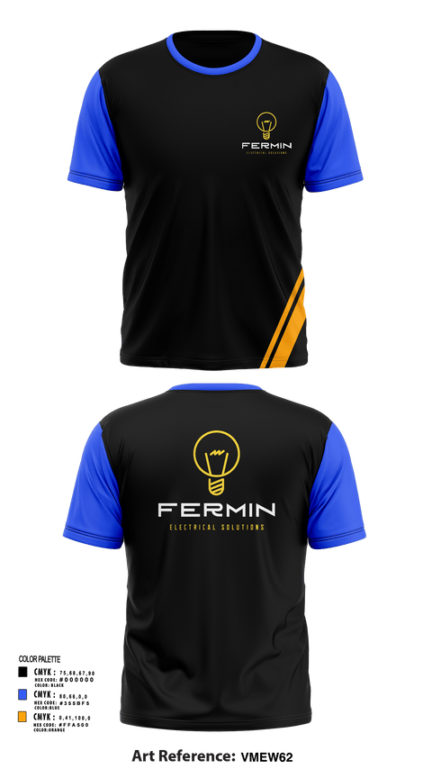 Short Sleeve Performance Shirt, Fermin Electrical Solutions, , Teamtime, Team time, sublimation, custom sports apparel, team uniforms, spirit wear, spiritwear, sports uniforms, custom shirts, team store, custom team store, fundraiser sports, apparel fundraiser