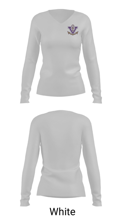 Vermilion High School Golf 53729770 Women's Long Sleeve V-neck Shirt - 16
