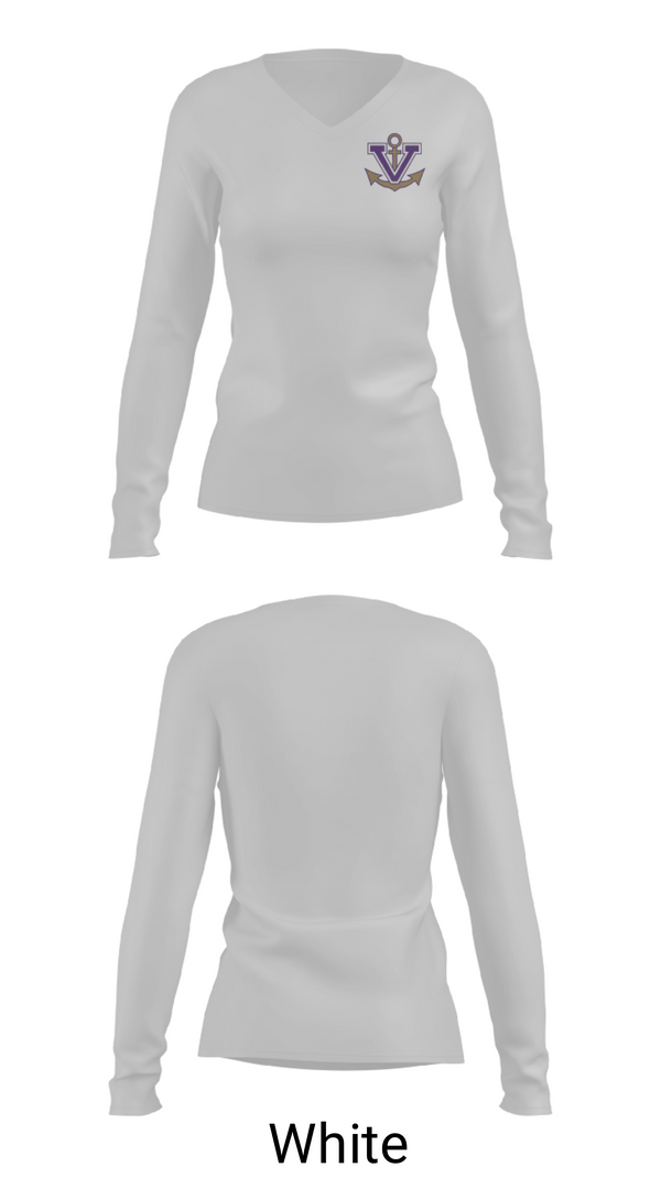 Womens Long Sleeve Vneck Shirt, Vermilion High School Golf, Golf, Teamtime, Team time, sublimation, custom sports apparel, team uniforms, spirit wear, spiritwear, sports uniforms, custom shirts, team store, custom team store, fundraiser sports, apparel fundraiser