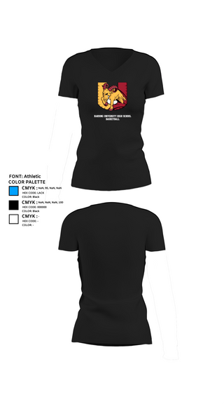 Womens Short Sleeve Vneck Shirt, Harding University High School Basketball, Men's Basketball, Teamtime, Team time, sublimation, custom sports apparel, team uniforms, spirit wear, spiritwear, sports uniforms, custom shirts, team store, custom team store, fundraiser sports, apparel fundraiser