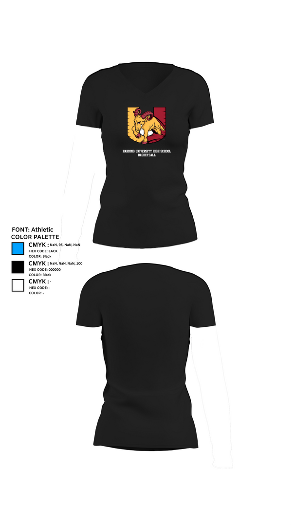 Womens Short Sleeve Vneck Shirt, Harding University High School Basketball, Men's Basketball, Teamtime, Team time, sublimation, custom sports apparel, team uniforms, spirit wear, spiritwear, sports uniforms, custom shirts, team store, custom team store, fundraiser sports, apparel fundraiser