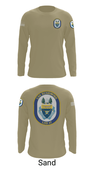 Long Sleeve Performance Shirt, USS RUSHMORE, Navy, Teamtime, Team time, sublimation, custom sports apparel, team uniforms, spirit wear, spiritwear, sports uniforms, custom shirts, team store, custom team store, fundraiser sports, apparel fundraiser