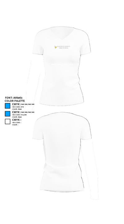 Woodford County High School Golf 78348992 Women's Short Sleeve V-neck Shirt - 18