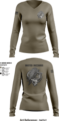 CREW 3 BUSTED BUZZARDS 64090708 Women's Long Sleeve V-neck Shirt - 6