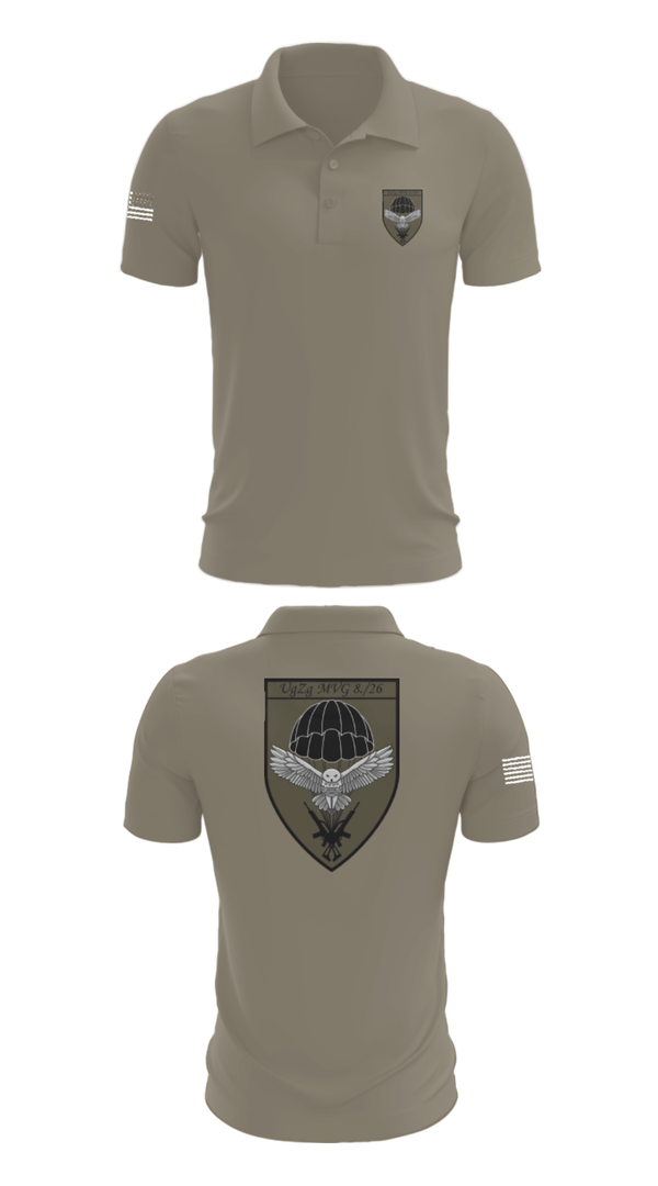 Short Sleeve Performance Polo, 8.FschJgRgt 26, Army, Teamtime, Team time, sublimation, custom sports apparel, team uniforms, spirit wear, spiritwear, sports uniforms, custom shirts, team store, custom team store, fundraiser sports, apparel fundraiser