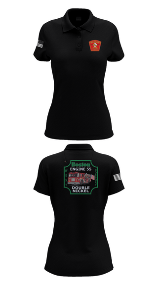 Womens Short Sleeve Performance Polo, Boston Fire Department Engine 55, , Teamtime, Team time, sublimation, custom sports apparel, team uniforms, spirit wear, spiritwear, sports uniforms, custom shirts, team store, custom team store, fundraiser sports, apparel fundraiser