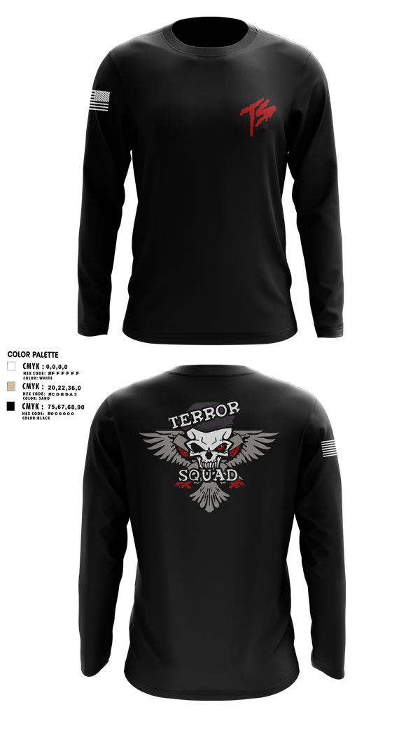 Long Sleeve Performance Shirt, Terro Squad, Army, Teamtime, Team time, sublimation, custom sports apparel, team uniforms, spirit wear, spiritwear, sports uniforms, custom shirts, team store, custom team store, fundraiser sports, apparel fundraiser