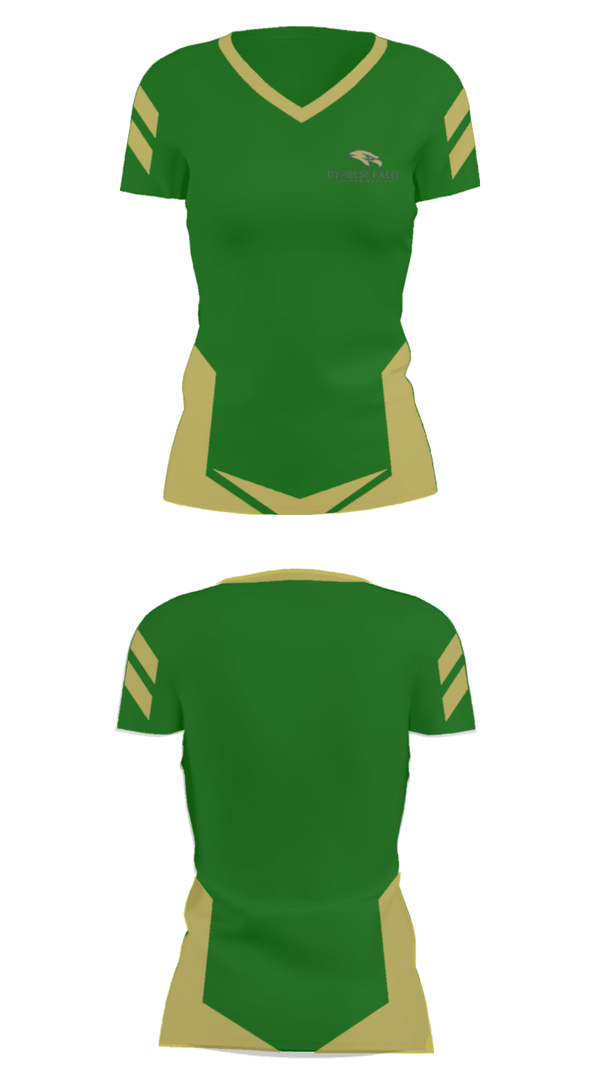 Women's Short Sleeve Vneck Shirt, Cypress Falls High School Track, Track & Field, Teamtime, Team time, sublimation, custom sports apparel, team uniforms, spirit wear, spiritwear, sports uniforms, custom shirts, team store, custom team store, fundraiser sports, apparel fundraiser