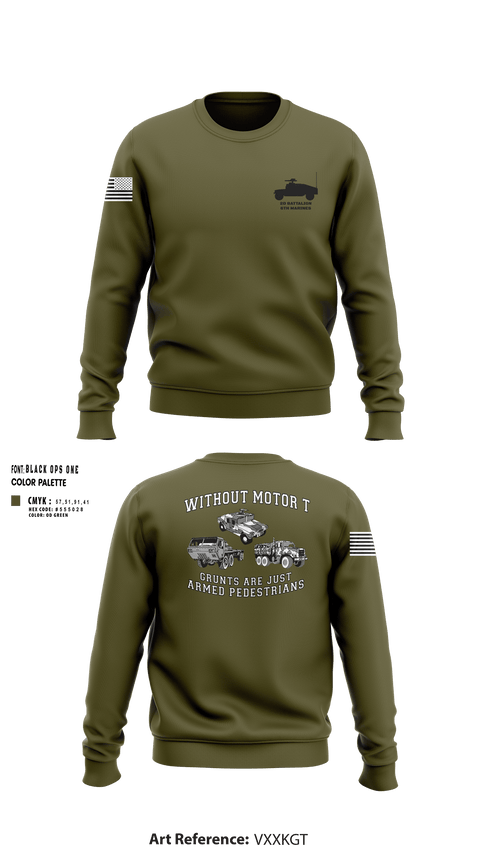 Crew Neck Sweatshirt, 2d battalion, 6th marines, Marines, Teamtime, Team time, sublimation, custom sports apparel, team uniforms, spirit wear, spiritwear, sports uniforms, custom shirts, team store, custom team store, fundraiser sports, apparel fundraiser