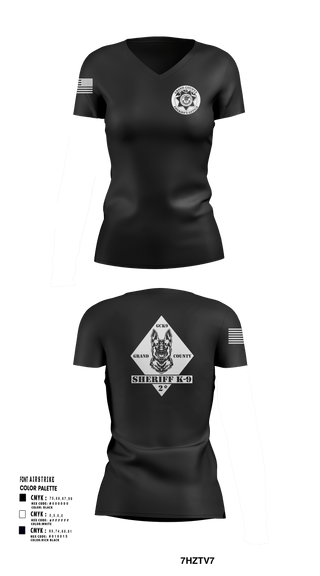 Womens Short Sleeve Vneck Shirt, GCSO K9, , Teamtime, Team time, sublimation, custom sports apparel, team uniforms, spirit wear, spiritwear, sports uniforms, custom shirts, team store, custom team store, fundraiser sports, apparel fundraiser