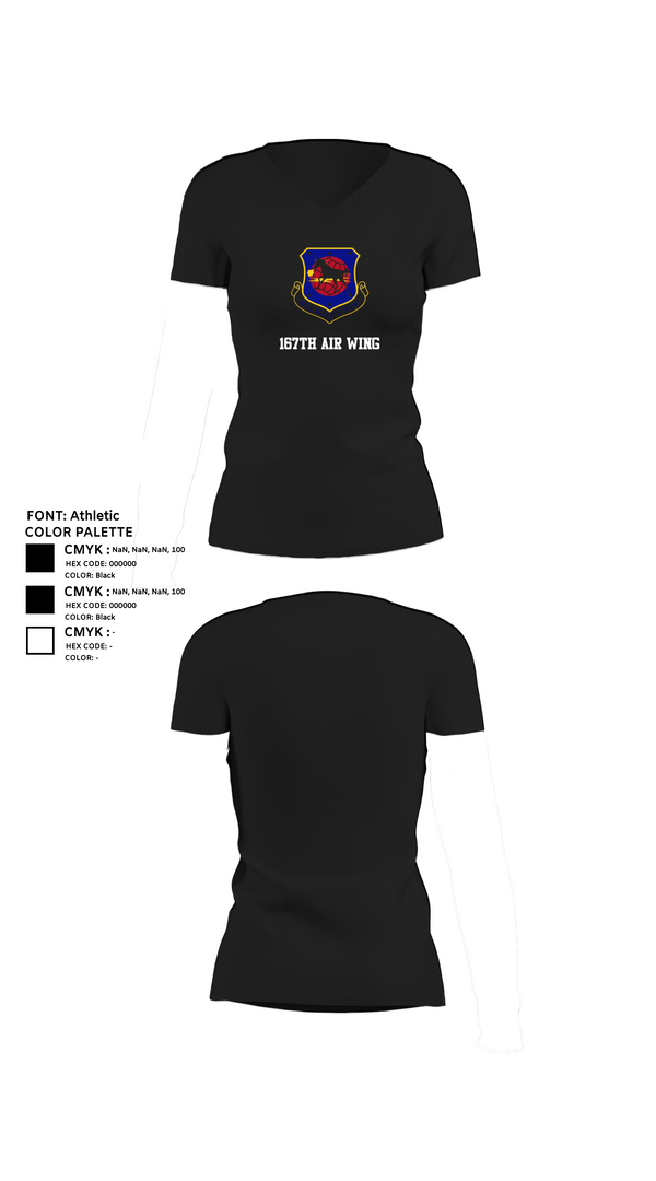 Womens Short Sleeve Vneck Shirt, 167th air wing, , Teamtime, Team time, sublimation, custom sports apparel, team uniforms, spirit wear, spiritwear, sports uniforms, custom shirts, team store, custom team store, fundraiser sports, apparel fundraiser