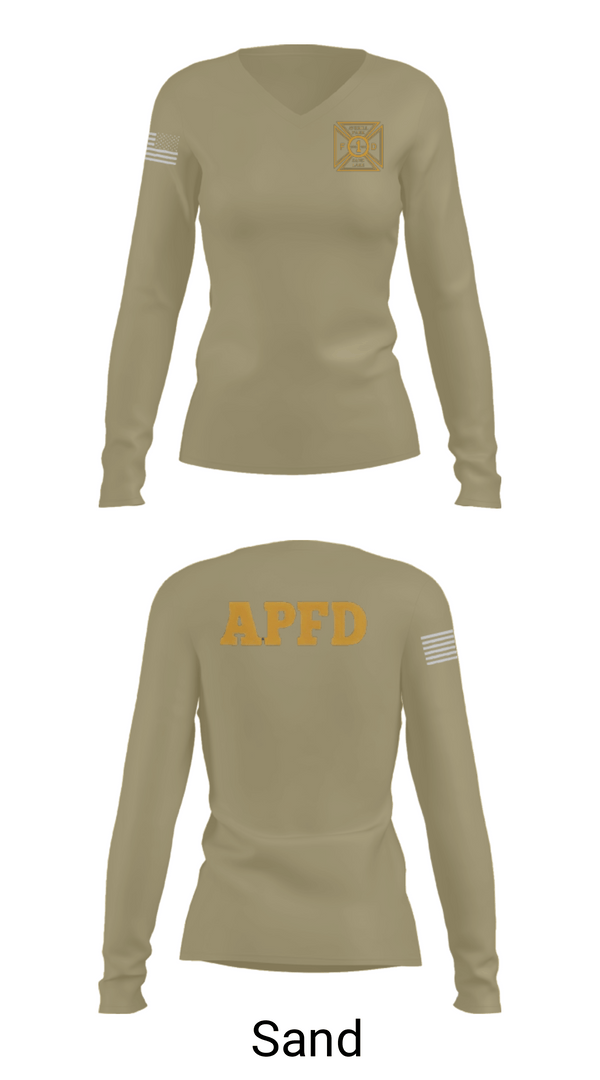 Womens Long Sleeve Vneck Shirt, APSLFD, Fire Department, Teamtime, Team time, sublimation, custom sports apparel, team uniforms, spirit wear, spiritwear, sports uniforms, custom shirts, team store, custom team store, fundraiser sports, apparel fundraiser