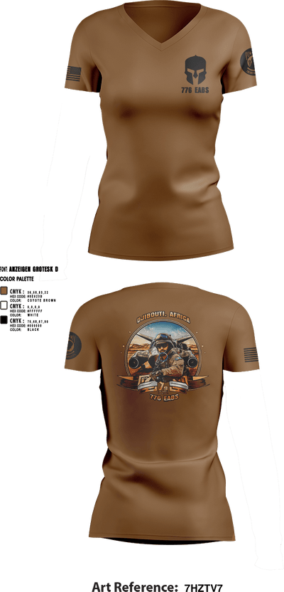 776 EABS 35184254 Women's Short Sleeve V-neck Shirt - 3