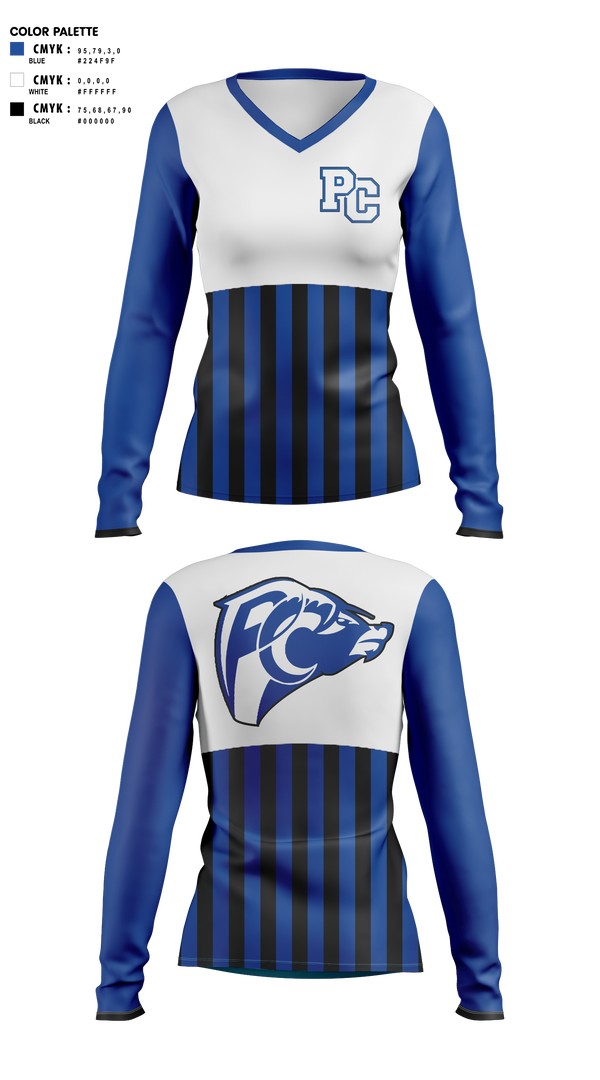 Womens Long Sleeve Vneck Shirt 1, Port Chester High School Bowling, Bowling, Teamtime, Team time, sublimation, custom sports apparel, team uniforms, spirit wear, spiritwear, sports uniforms, custom shirts, team store, custom team store, fundraiser sports, apparel fundraiser