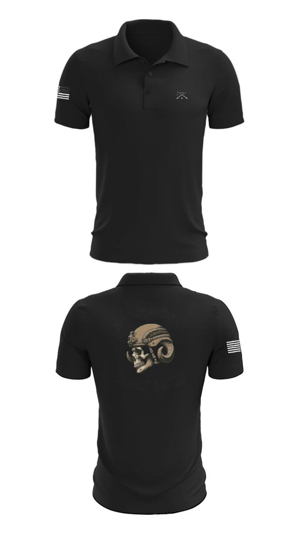 Short Sleeve Performance Polo, 3rd PLT Black Sheep, Army, Teamtime, Team time, sublimation, custom sports apparel, team uniforms, spirit wear, spiritwear, sports uniforms, custom shirts, team store, custom team store, fundraiser sports, apparel fundraiser