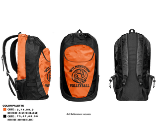 Gear Bag, Wilmington High School Volleyball, Women's Volleyball, Teamtime, Team time, sublimation, custom sports apparel, team uniforms, spirit wear, spiritwear, sports uniforms, custom shirts, team store, custom team store, fundraiser sports, apparel fundraiser