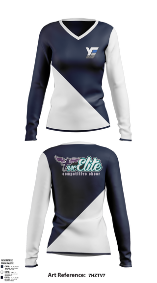 Womens Long Sleeve Vneck Shirt, YAC Foundation (Young Athletes For Christ), Spirit Store, Teamtime, Team time, sublimation, custom sports apparel, team uniforms, spirit wear, spiritwear, sports uniforms, custom shirts, team store, custom team store, fundraiser sports, apparel fundraiser