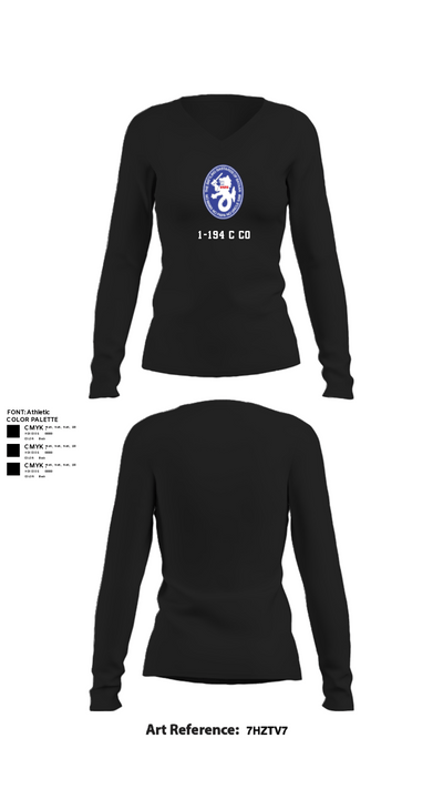 1-194 C Co 67170059 Women's Long Sleeve V-neck Shirt - 21