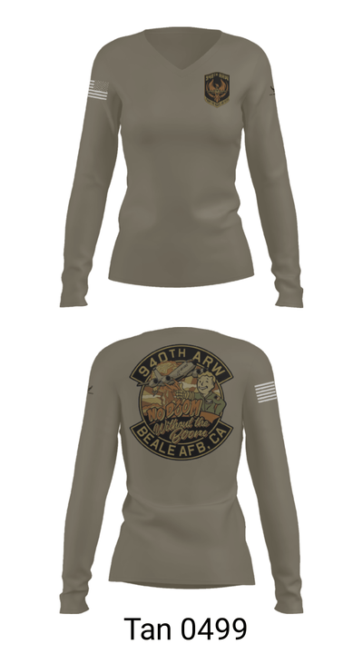 940 Air Refueling Wing 53360157 Women's Long Sleeve V-neck Shirt - 77