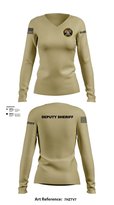Chesterfield County Sheriff Office 79473922 Women's Long Sleeve V-neck Shirt -1 101