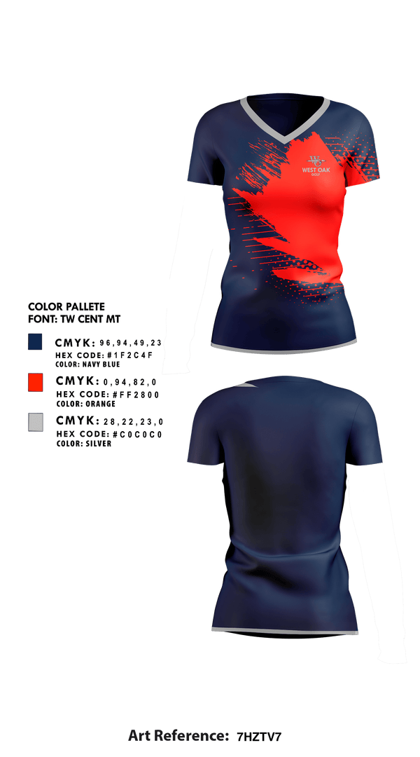 Womens Short Sleeve Vneck Shirt, West Oak High School Golf, Golf, Teamtime, Team time, sublimation, custom sports apparel, team uniforms, spirit wear, spiritwear, sports uniforms, custom shirts, team store, custom team store, fundraiser sports, apparel fundraiser