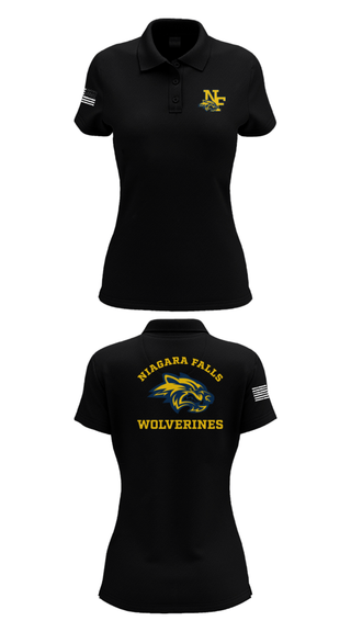 Womens Short Sleeve Performance Polo, Niagara Falls High School Cheer, Cheer, Teamtime, Team time, sublimation, custom sports apparel, team uniforms, spirit wear, spiritwear, sports uniforms, custom shirts, team store, custom team store, fundraiser sports, apparel fundraiser