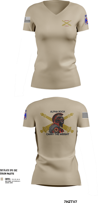 Womens Short Sleeve Vneck Shirt, ALPHA ROCK, Army, Teamtime, Team time, sublimation, custom sports apparel, team uniforms, spirit wear, spiritwear, sports uniforms, custom shirts, team store, custom team store, fundraiser sports, apparel fundraiser
