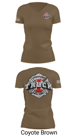 Women's Short Sleeve Vneck Shirt, Truck 1, Fire Department, Teamtime, Team time, sublimation, custom sports apparel, team uniforms, spirit wear, spiritwear, sports uniforms, custom shirts, team store, custom team store, fundraiser sports, apparel fundraiser