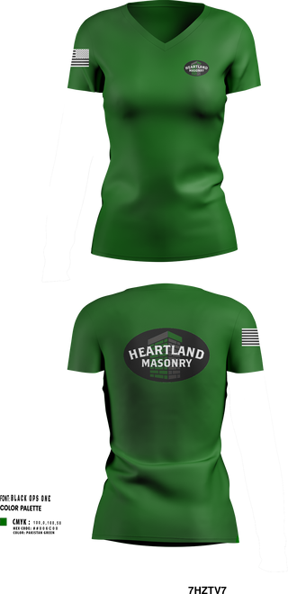 Womens Short Sleeve Vneck Shirt, Heartland masonry, , Teamtime, Team time, sublimation, custom sports apparel, team uniforms, spirit wear, spiritwear, sports uniforms, custom shirts, team store, custom team store, fundraiser sports, apparel fundraiser