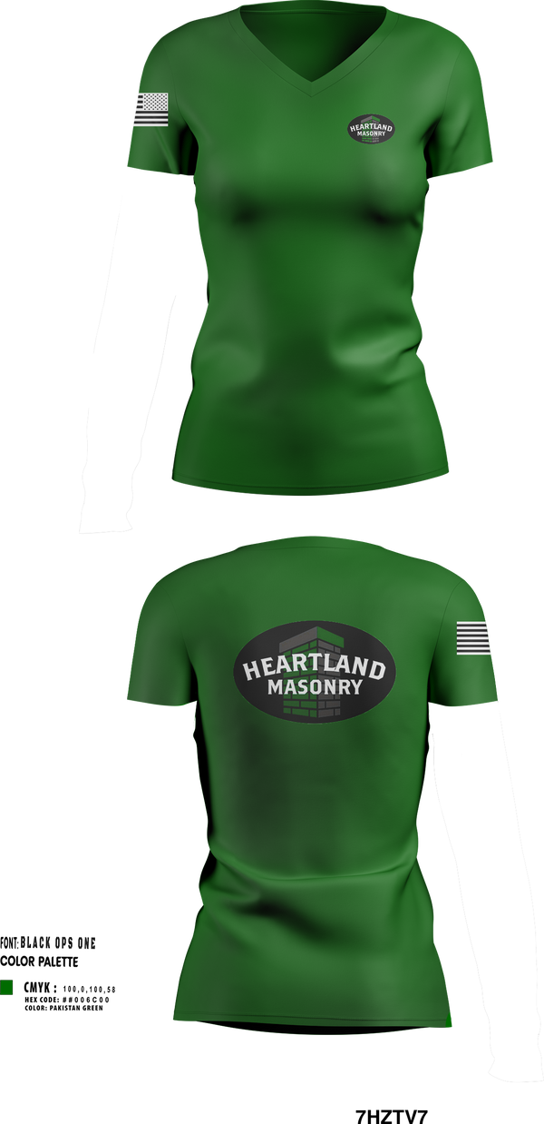 Womens Short Sleeve Vneck Shirt, Heartland masonry, , Teamtime, Team time, sublimation, custom sports apparel, team uniforms, spirit wear, spiritwear, sports uniforms, custom shirts, team store, custom team store, fundraiser sports, apparel fundraiser