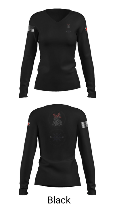 205th HHC 61096734 Women's Long Sleeve V-neck Shirt - 35
