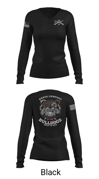 B/3-34 Bulldogs 76121406 Women's Long Sleeve V-neck Shirt - 37
