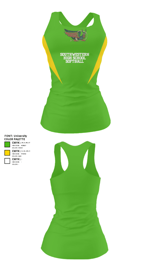 Tank Top, Southwestern High School Softball, Softball, Teamtime, Team time, sublimation, custom sports apparel, team uniforms, spirit wear, spiritwear, sports uniforms, custom shirts, team store, custom team store, fundraiser sports, apparel fundraiser