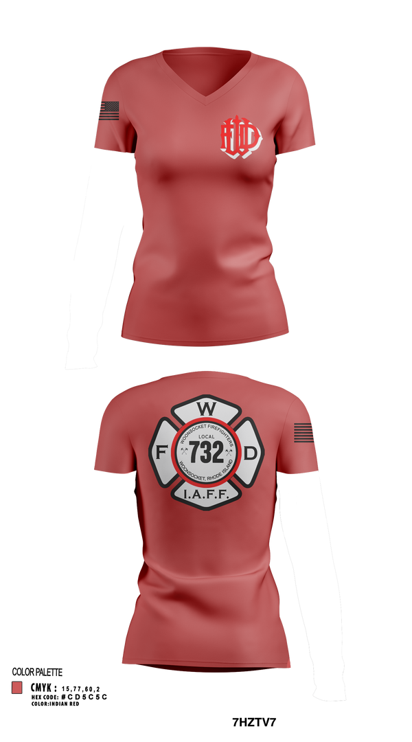 Womens Short Sleeve Vneck Shirt, Woonsocket, Fire Department, Teamtime, Team time, sublimation, custom sports apparel, team uniforms, spirit wear, spiritwear, sports uniforms, custom shirts, team store, custom team store, fundraiser sports, apparel fundraiser