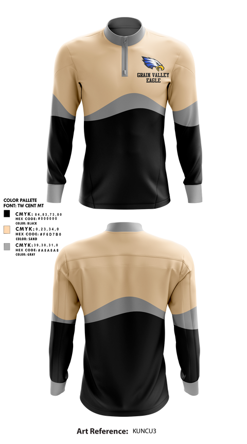 Quarter Zip Jacket, Grain valley eagle, Track & Field, Teamtime, Team time, sublimation, custom sports apparel, team uniforms, spirit wear, spiritwear, sports uniforms, custom shirts, team store, custom team store, fundraiser sports, apparel fundraiser