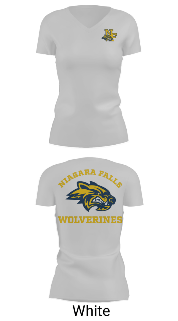 Womens Short Sleeve Vneck Shirt, Niagara Falls High School Cheer, Cheer, Teamtime, Team time, sublimation, custom sports apparel, team uniforms, spirit wear, spiritwear, sports uniforms, custom shirts, team store, custom team store, fundraiser sports, apparel fundraiser