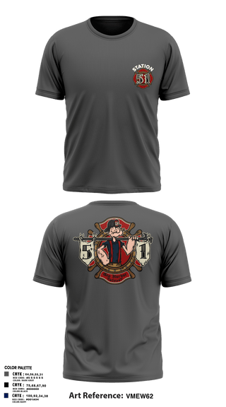 Short Sleeve Performance Shirt, Station 51, Fire Department, Teamtime, Team time, sublimation, custom sports apparel, team uniforms, spirit wear, spiritwear, sports uniforms, custom shirts, team store, custom team store, fundraiser sports, apparel fundraiser