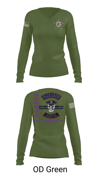 Bluecrew law enforcement motorcycle club 56909917 Women's Long Sleeve V-neck Shirt - 54