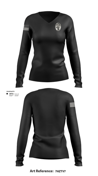 Womens Long Sleeve Vneck Shirt 1, SkullSquad, Army, Teamtime, Team time, sublimation, custom sports apparel, team uniforms, spirit wear, spiritwear, sports uniforms, custom shirts, team store, custom team store, fundraiser sports, apparel fundraiser