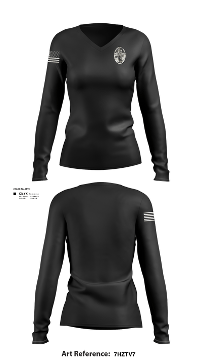 SkullSquad 39686138 Women's Long Sleeve V-neck Shirt -1 2