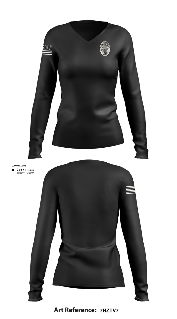 Womens Long Sleeve Vneck Shirt 1, SkullSquad, Army, Teamtime, Team time, sublimation, custom sports apparel, team uniforms, spirit wear, spiritwear, sports uniforms, custom shirts, team store, custom team store, fundraiser sports, apparel fundraiser