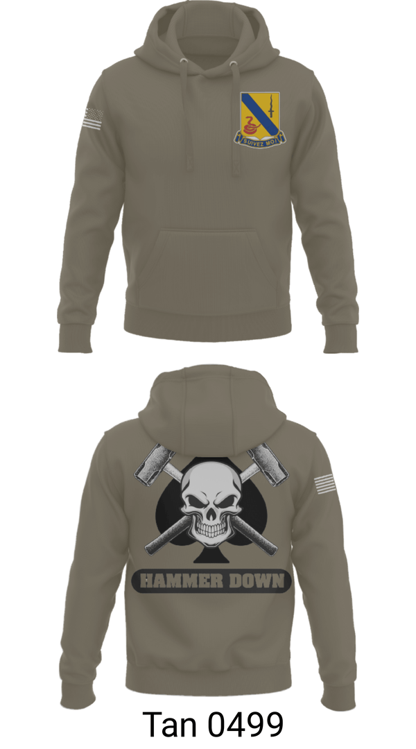 Hoodie, 2-14 CAV ACE HIGH, Army, Teamtime, Team time, sublimation, custom sports apparel, team uniforms, spirit wear, spiritwear, sports uniforms, custom shirts, team store, custom team store, fundraiser sports, apparel fundraiser