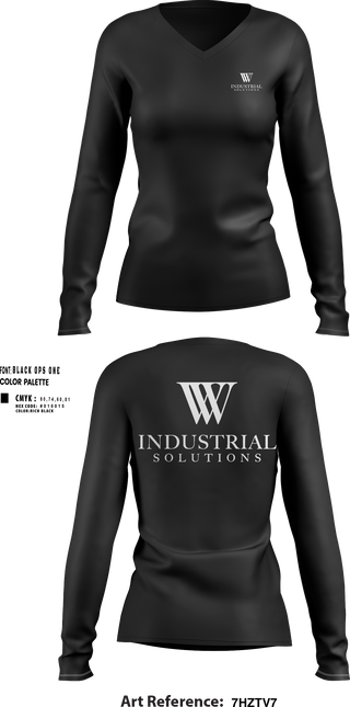 Womens Long Sleeve Vneck Shirt, WV Industrial Solutions, , Teamtime, Team time, sublimation, custom sports apparel, team uniforms, spirit wear, spiritwear, sports uniforms, custom shirts, team store, custom team store, fundraiser sports, apparel fundraiser