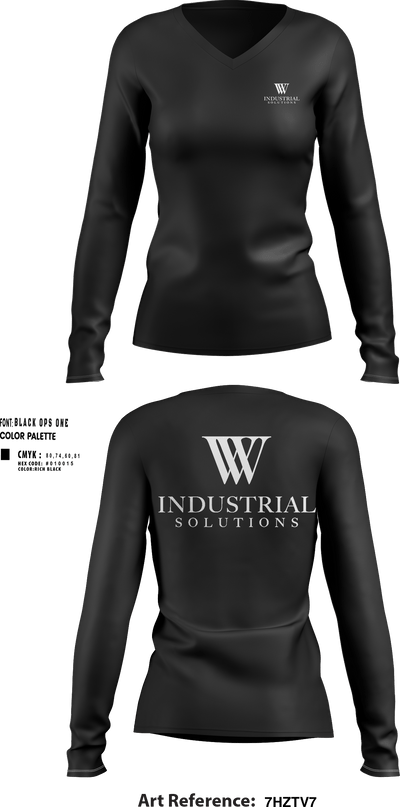 WV Industrial Solutions 3411083 Women's Long Sleeve V-neck Shirt - 202